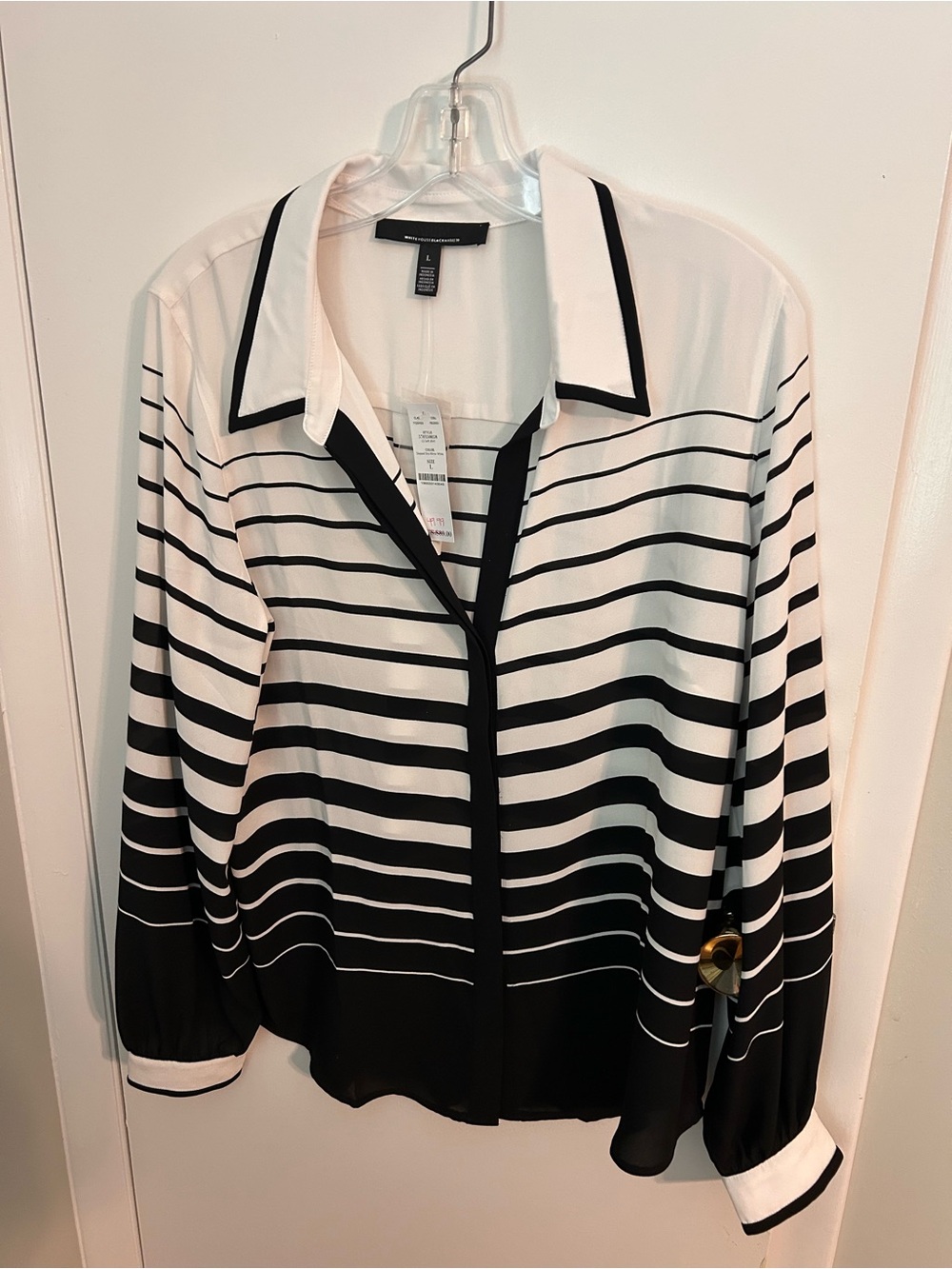 White House Black Market White Button-Front Top